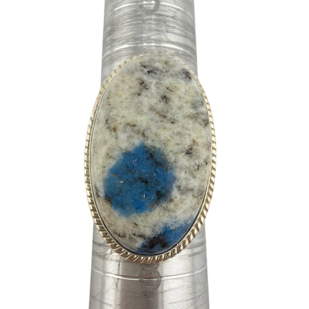 K2 Jasper Azurite Granite 925 Sterling Silver Ring Size 7.5